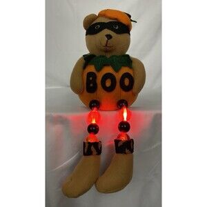 Halloween Mini Sitters BOO Bear Light Up Dangle Legs Shelf Sitter NIB Avon 2008